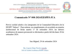 COMUNICADO